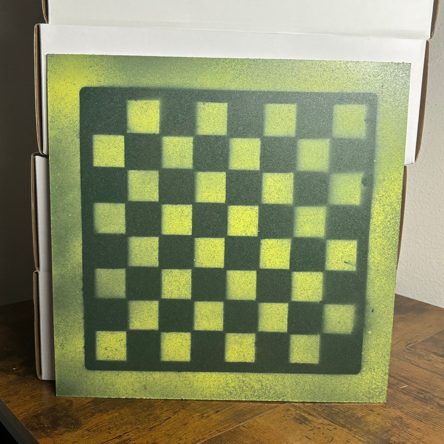 Green Lime - Painted Chess Board