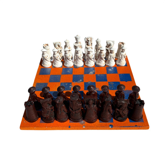 Orange Blue Chrome - Chinese Edition Chess Set