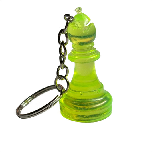 Lime Green Translucent Bishop - Handmade Resin Keychain