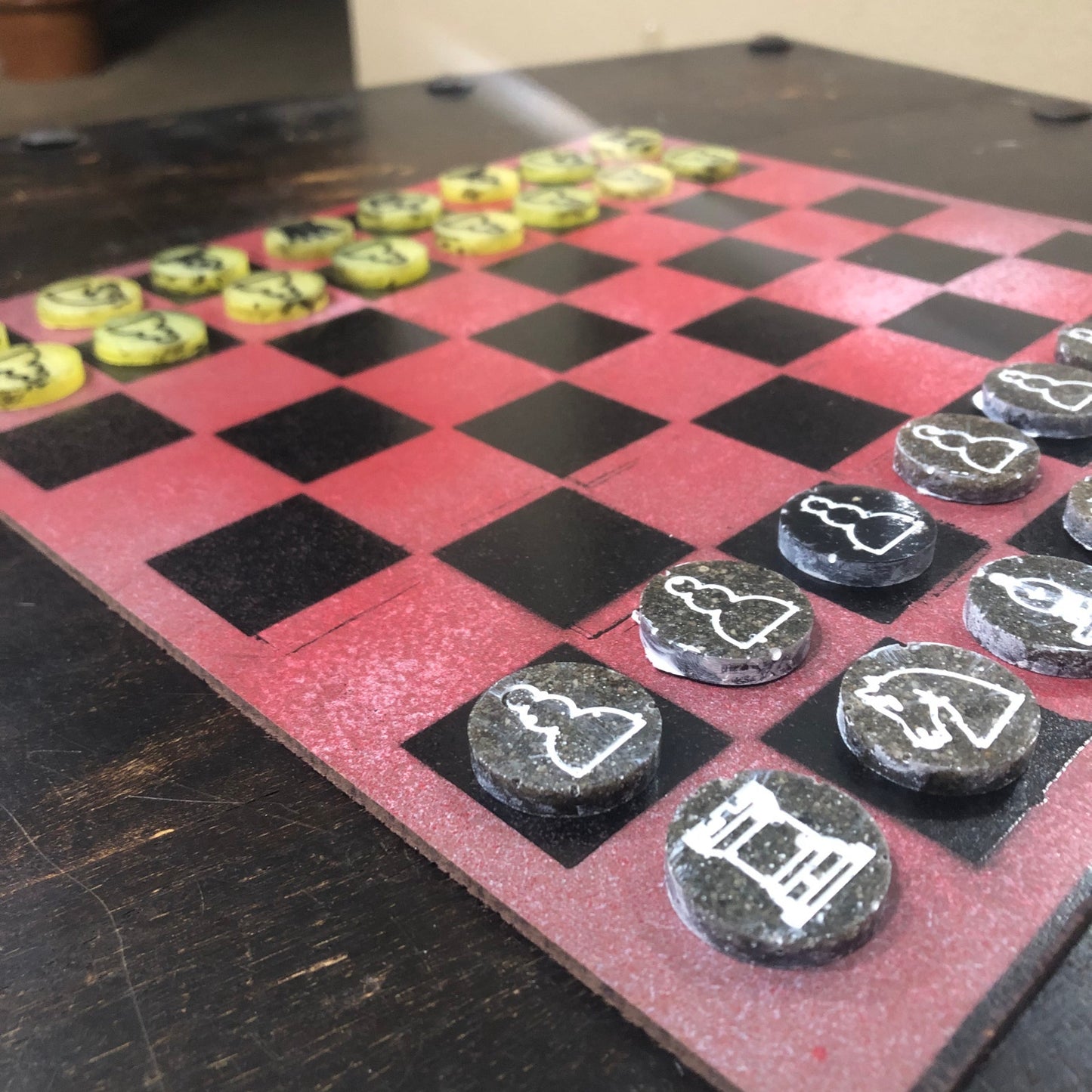 Slush Red - Painted Chess Set