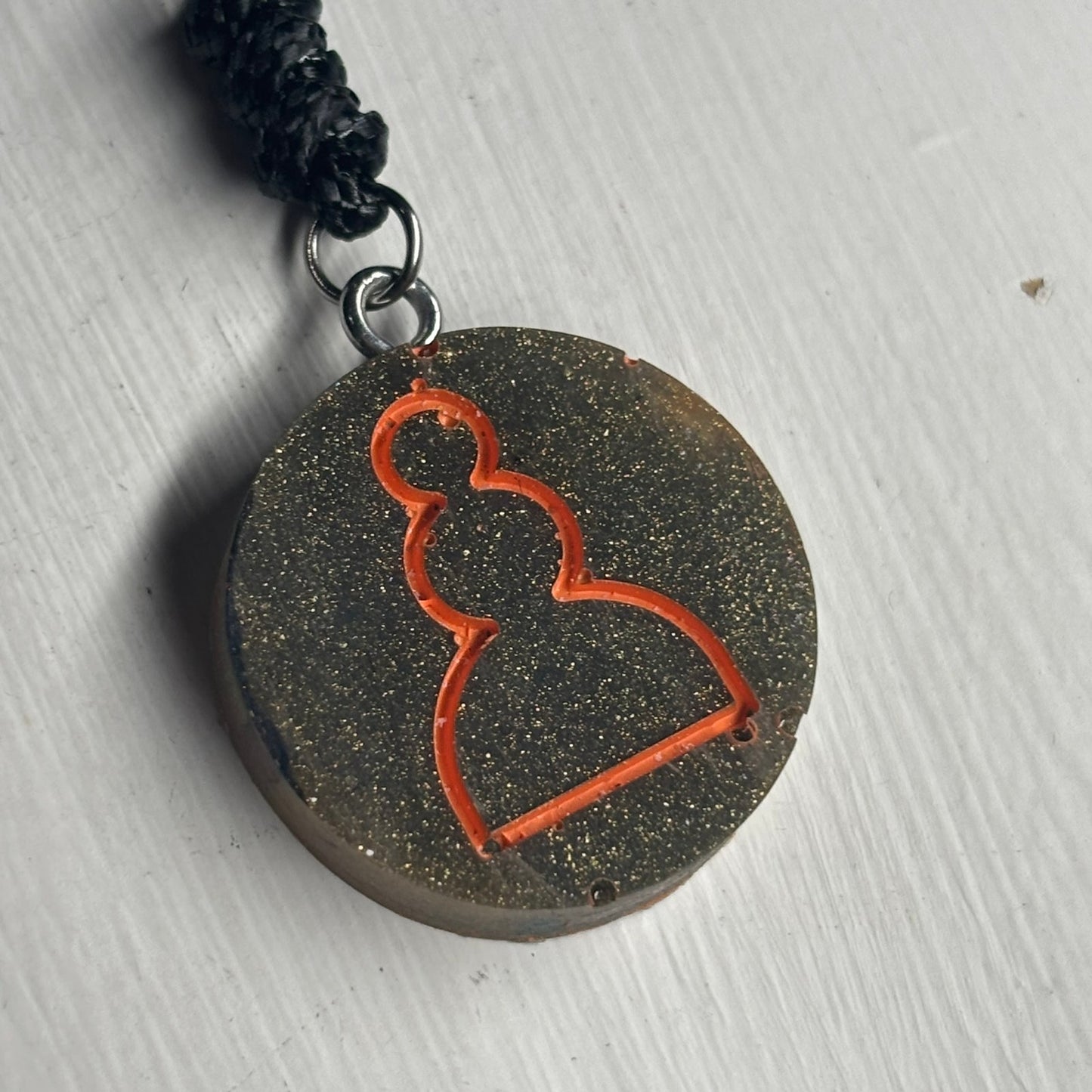 Dark Green Pawn - Handmade Resin Chess Necklace