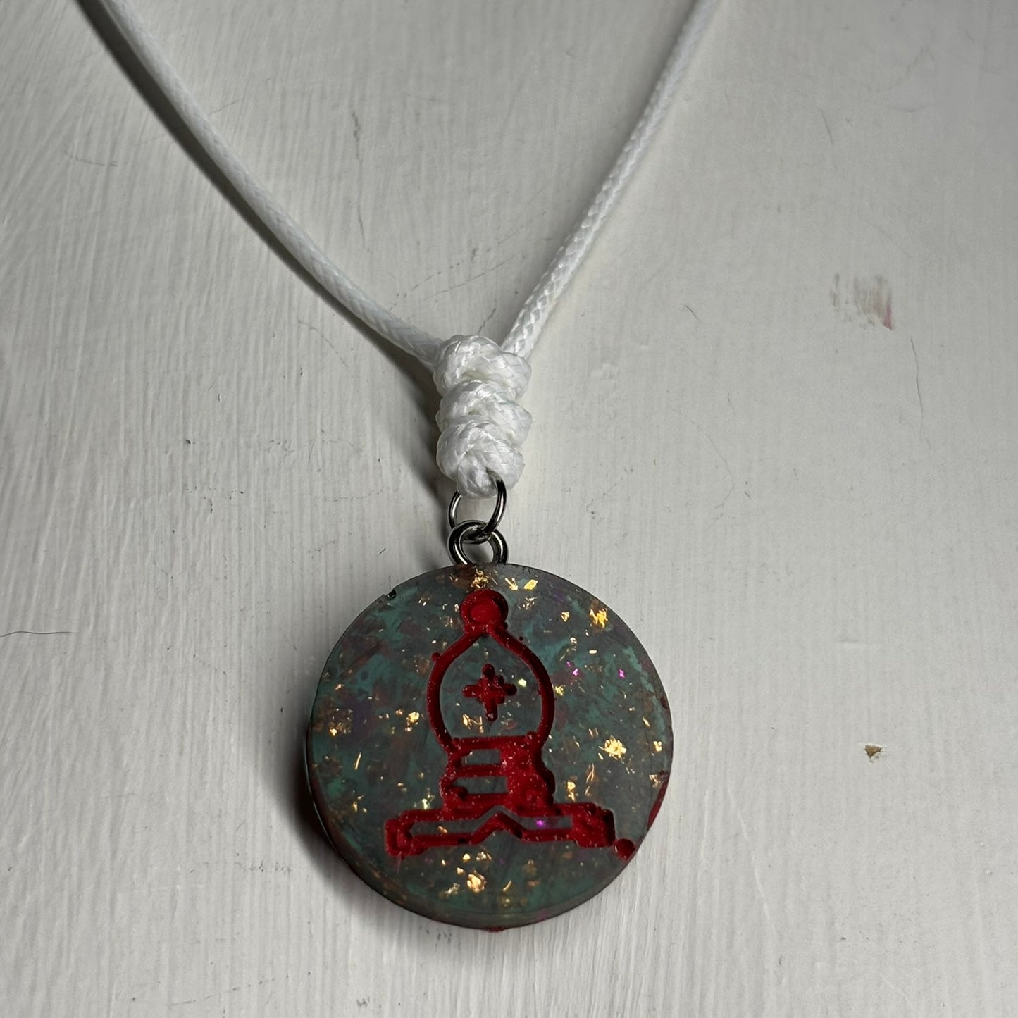 Dark Forest Bishop - Handmade Resin Chess Necklace