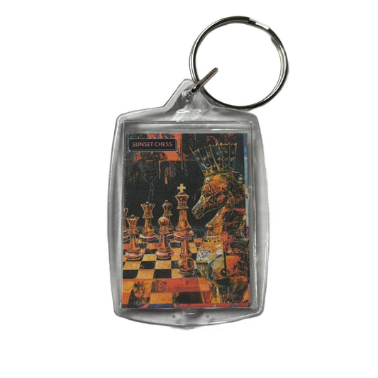 Orange Battle - Chess  Photo Keychain