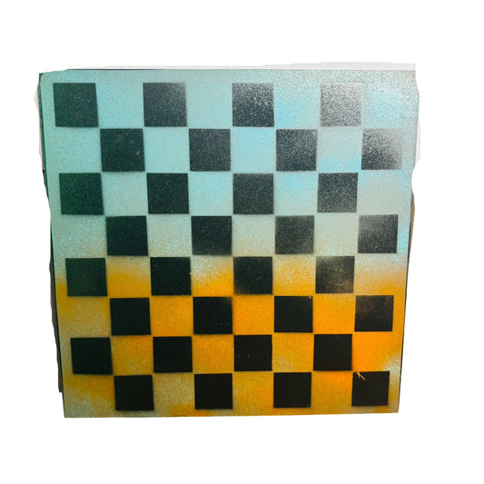 Blue & Orange - Painted Chess Board