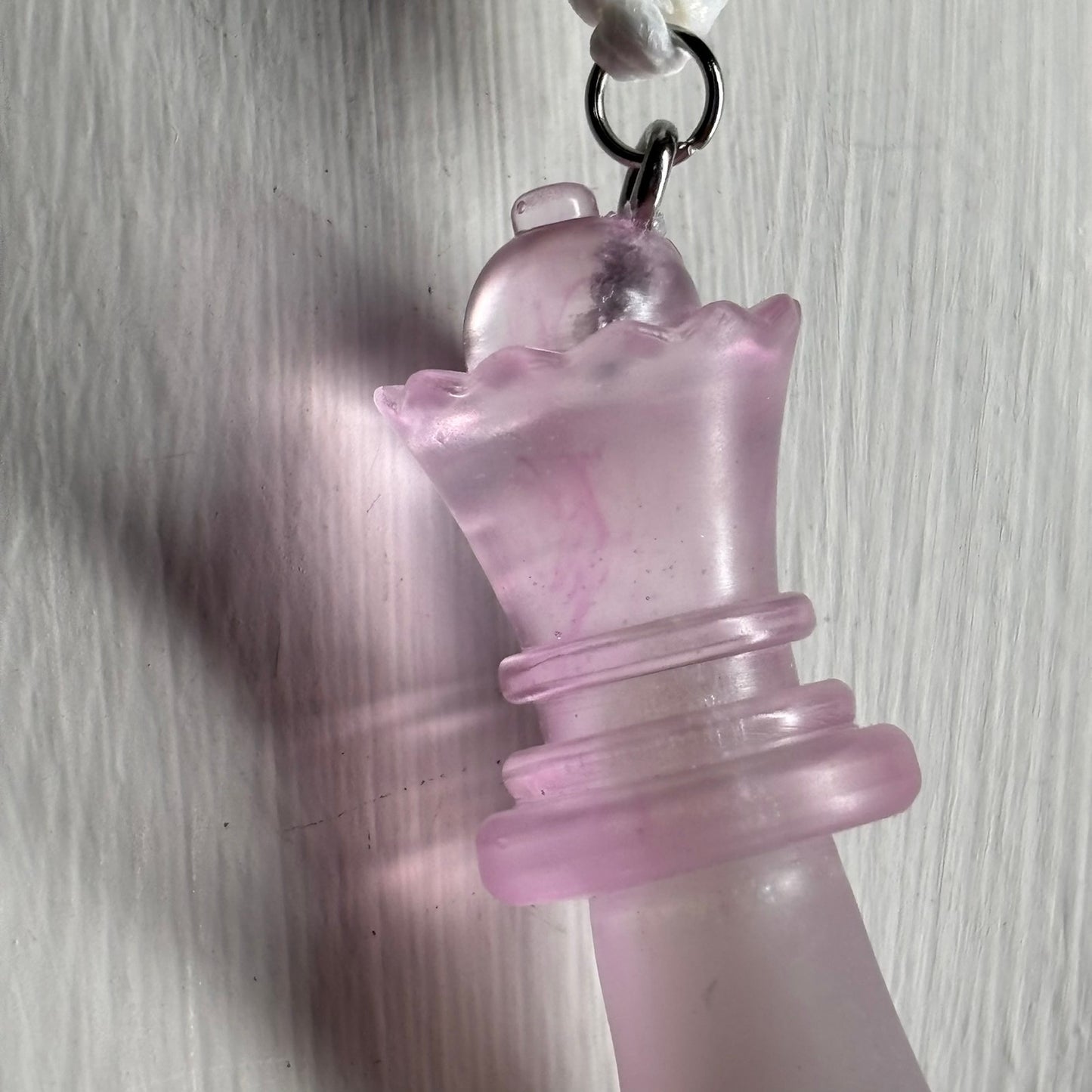 Simple Pink Queen - Handmade Resin Chess Necklace