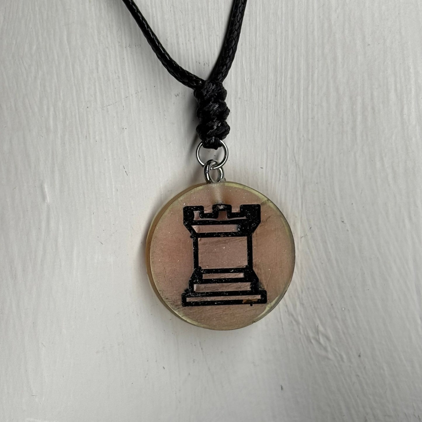 Cream Rook - Handmade Resin Chess Necklace