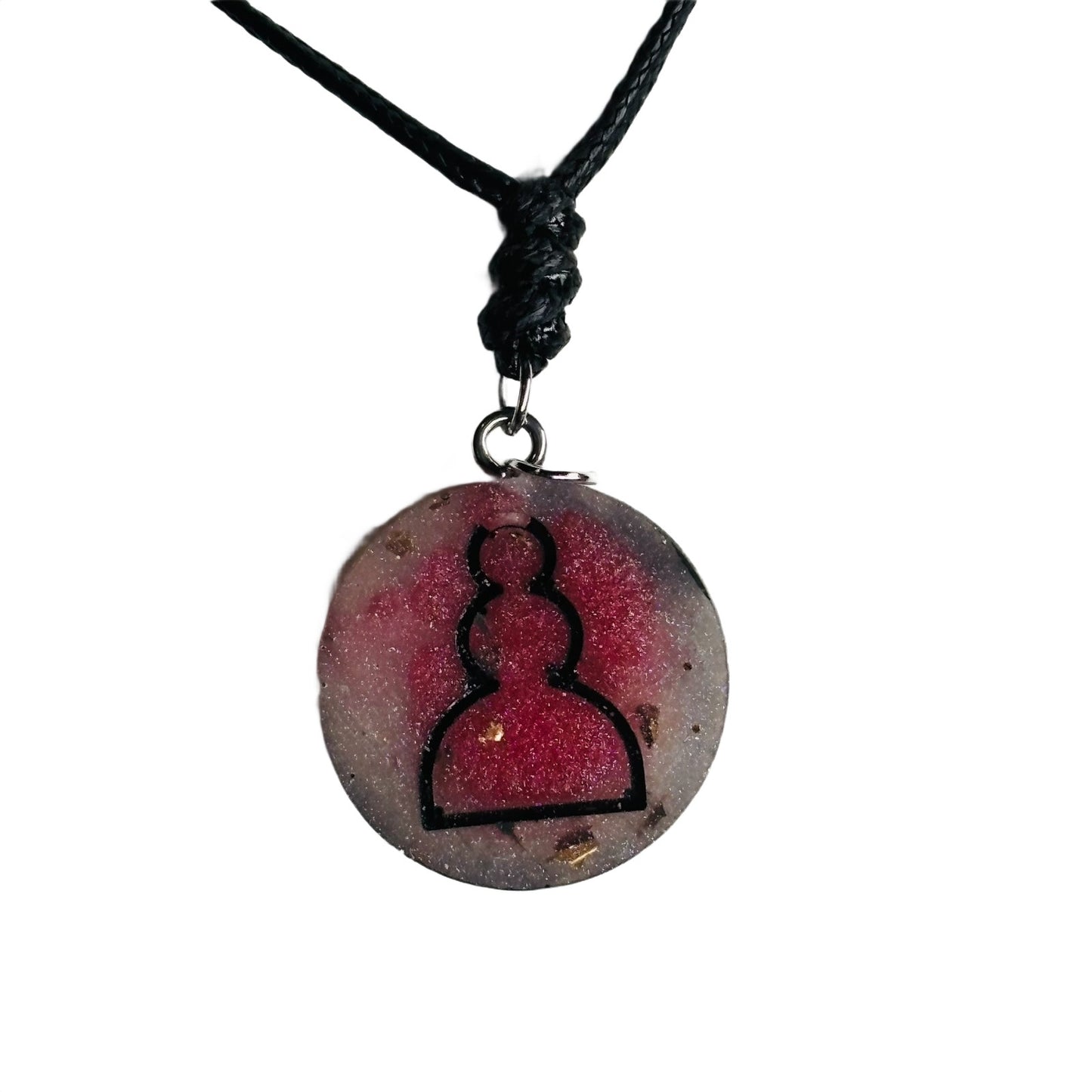 Crystal Red Mist Pawn - Handmade Resin Chess Necklace