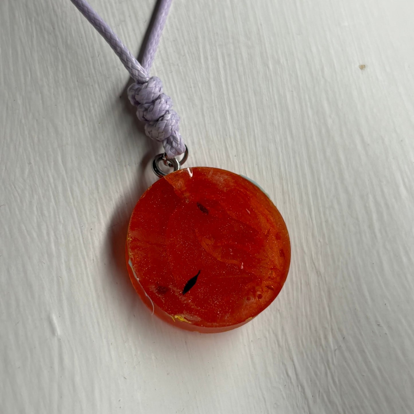 Red/Purple Knight - Handmade Resin Chess Necklace