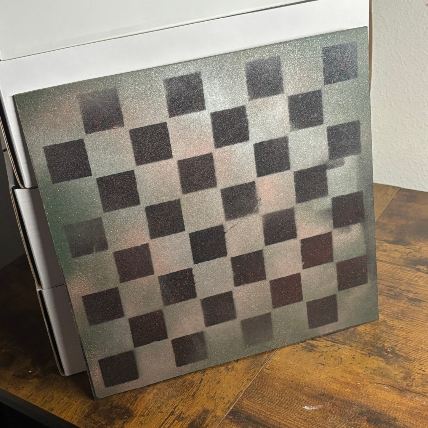 Fading Green - Painted Chess Board