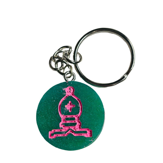 Green Pink Bishop - Handmade Resin Keychain
