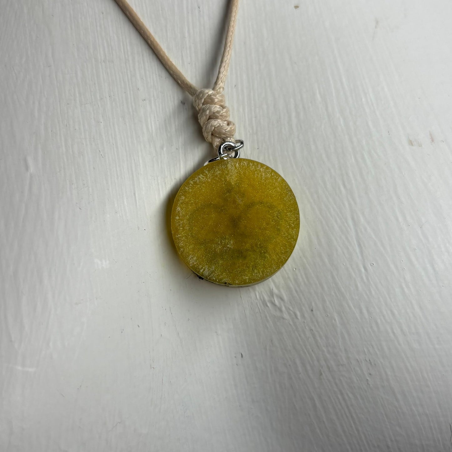 Cream Green King - Handmade Resin Chess Necklace