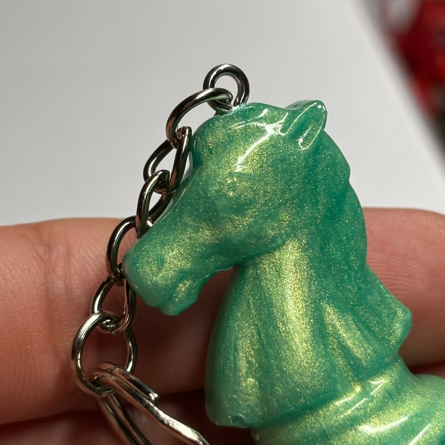 Solid Green Knight - Handmade Resin Keychain