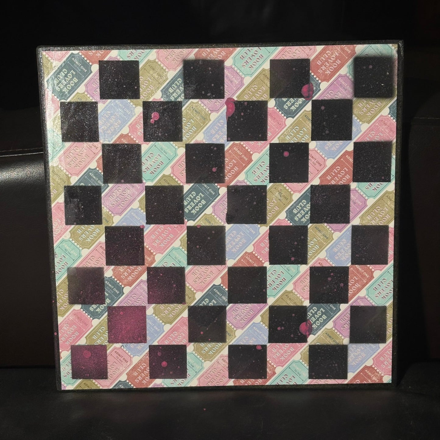 Colored Tickets - Scrapbook Chess Board