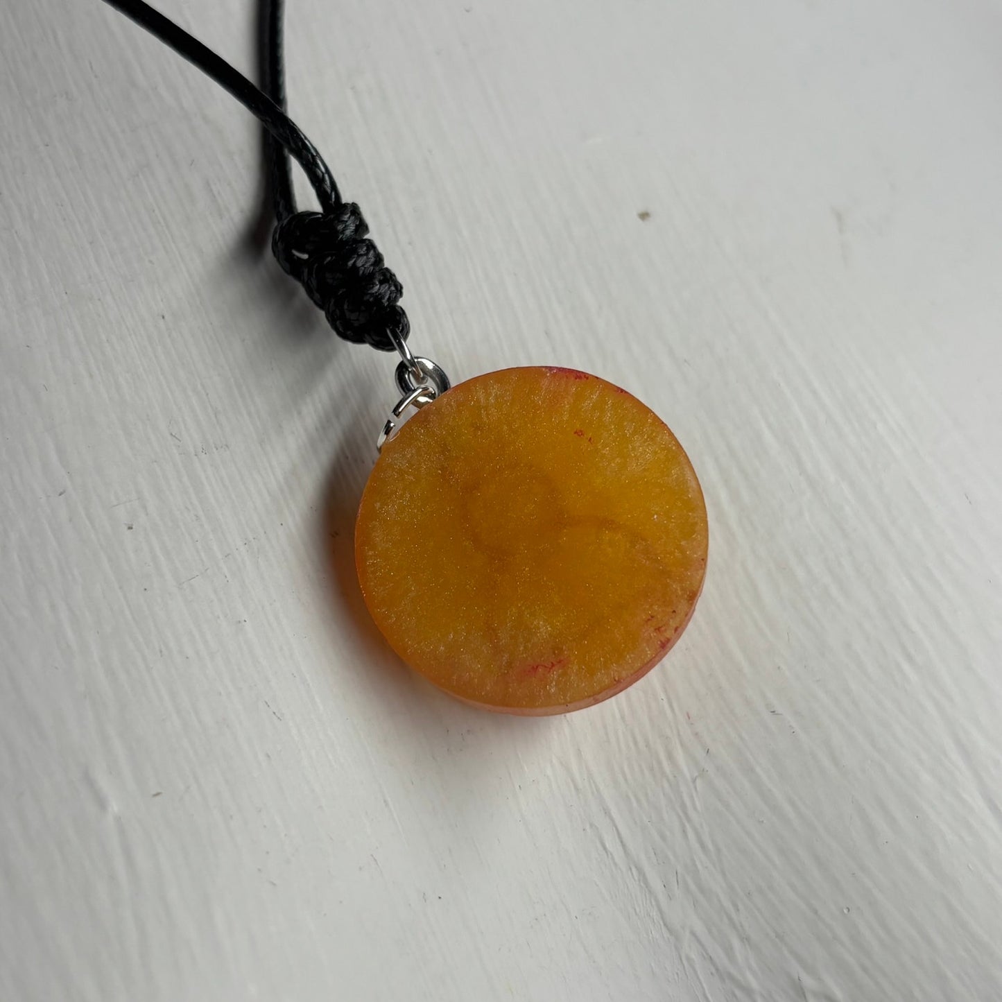 Orange Yellow Pawn - Handmade Resin Chess Necklace