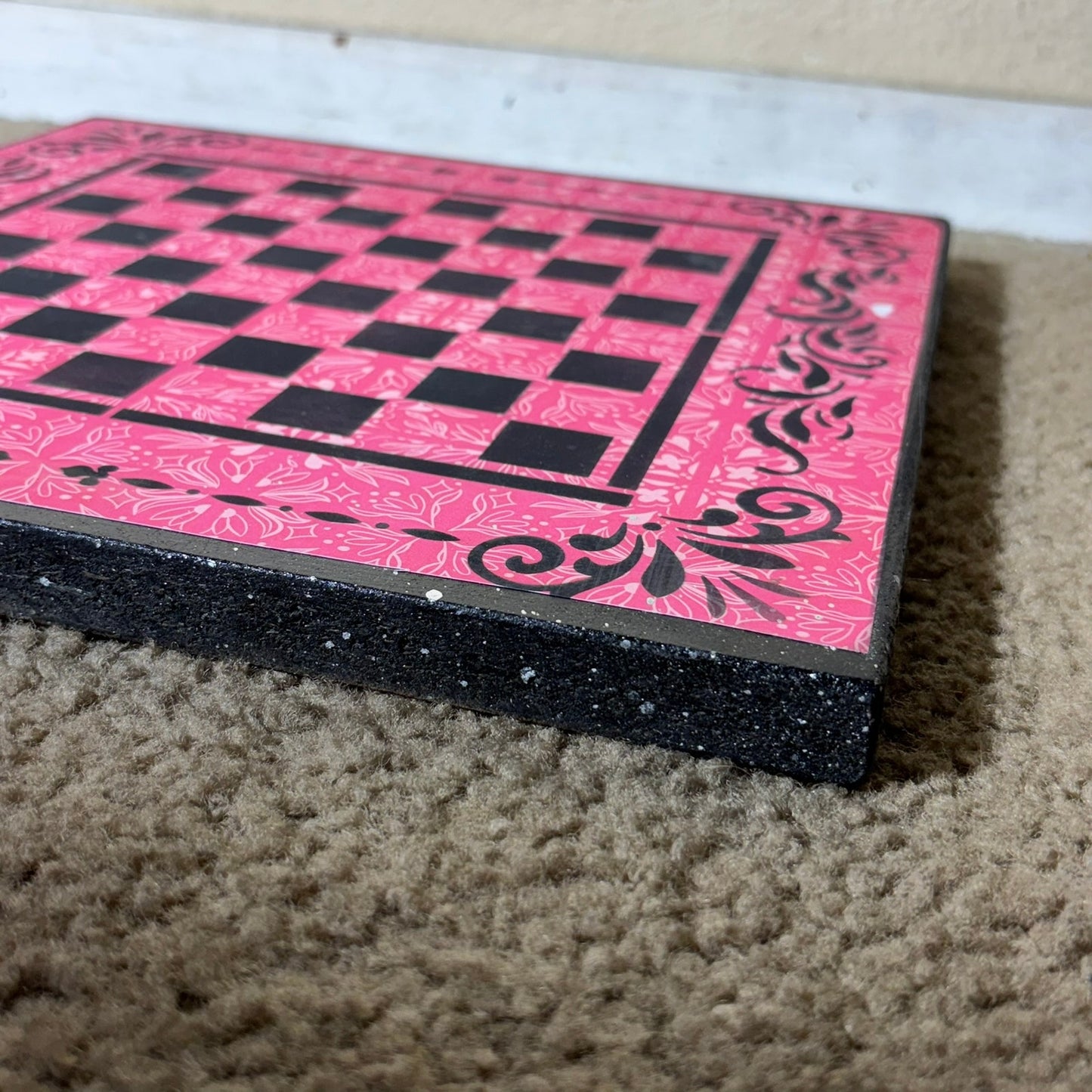 Pink & Black - Scrapbook Chess Board
