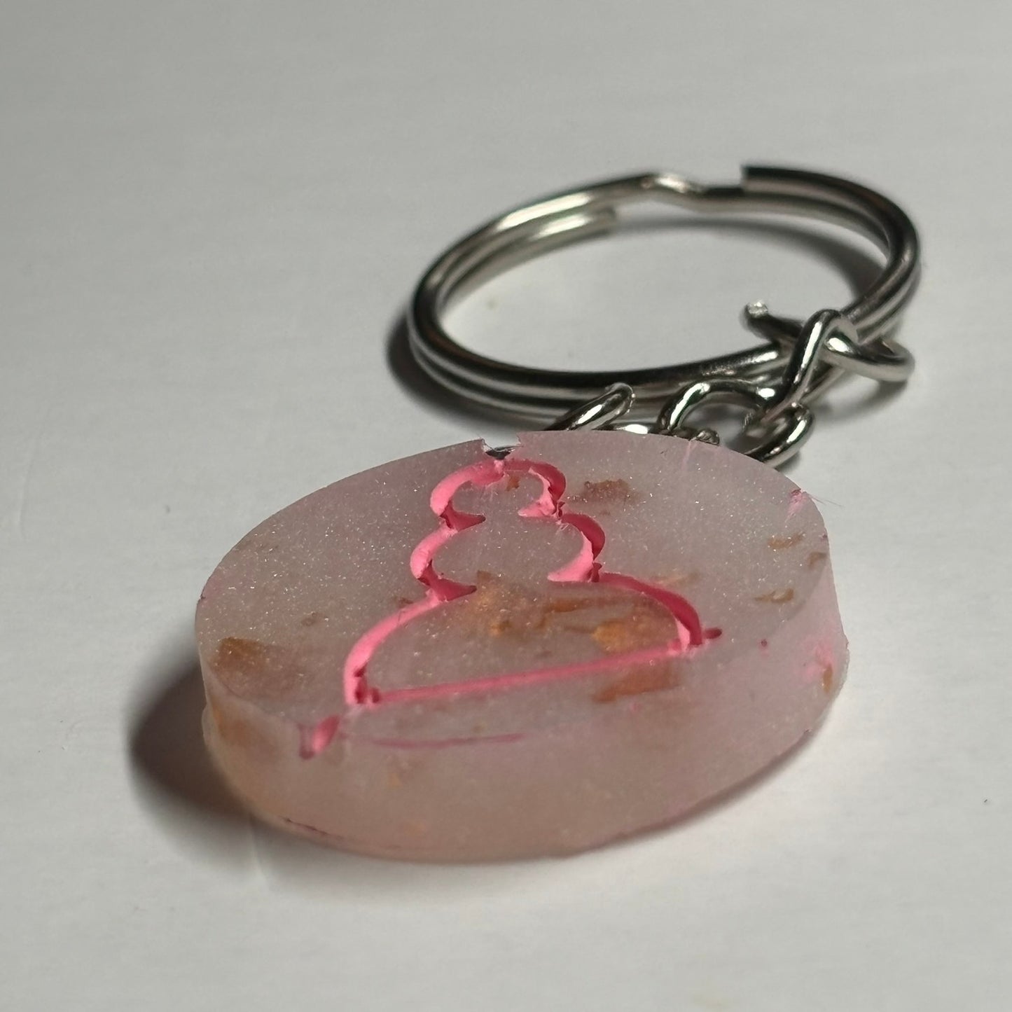 White Cherry Sakura - Handmade Resin Keychain - Flat Edition