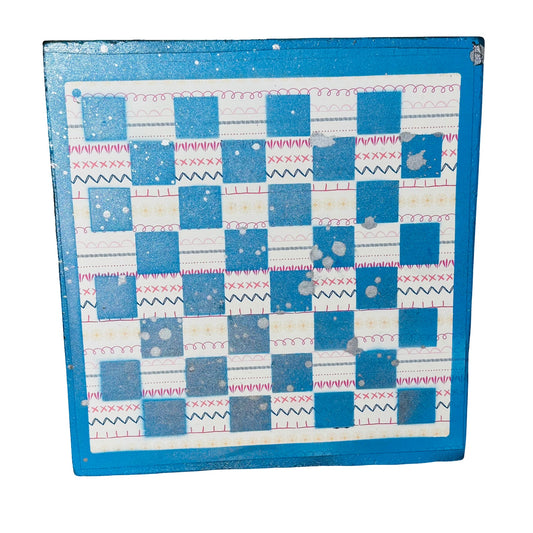 Happy Blue - Scrapbook Chess Board
