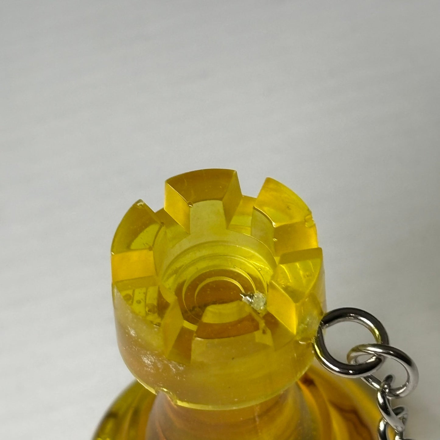 Yellow Translucent Rook - Handmade Resin Keychain - Large Edition