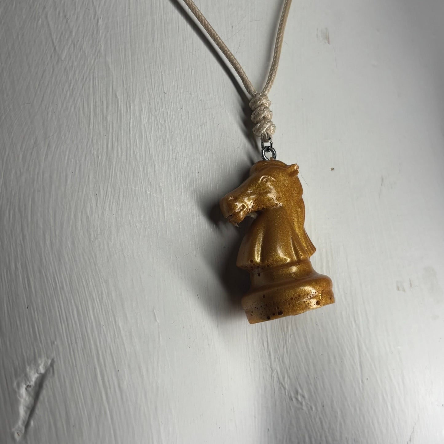 Golden Knight - Handmade Resin Chess Necklace