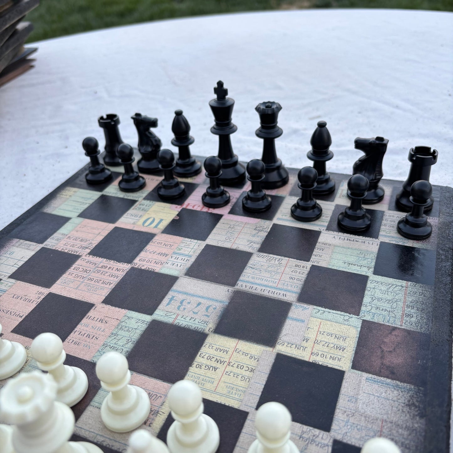 Old Writing - Scrapbook Chess Set