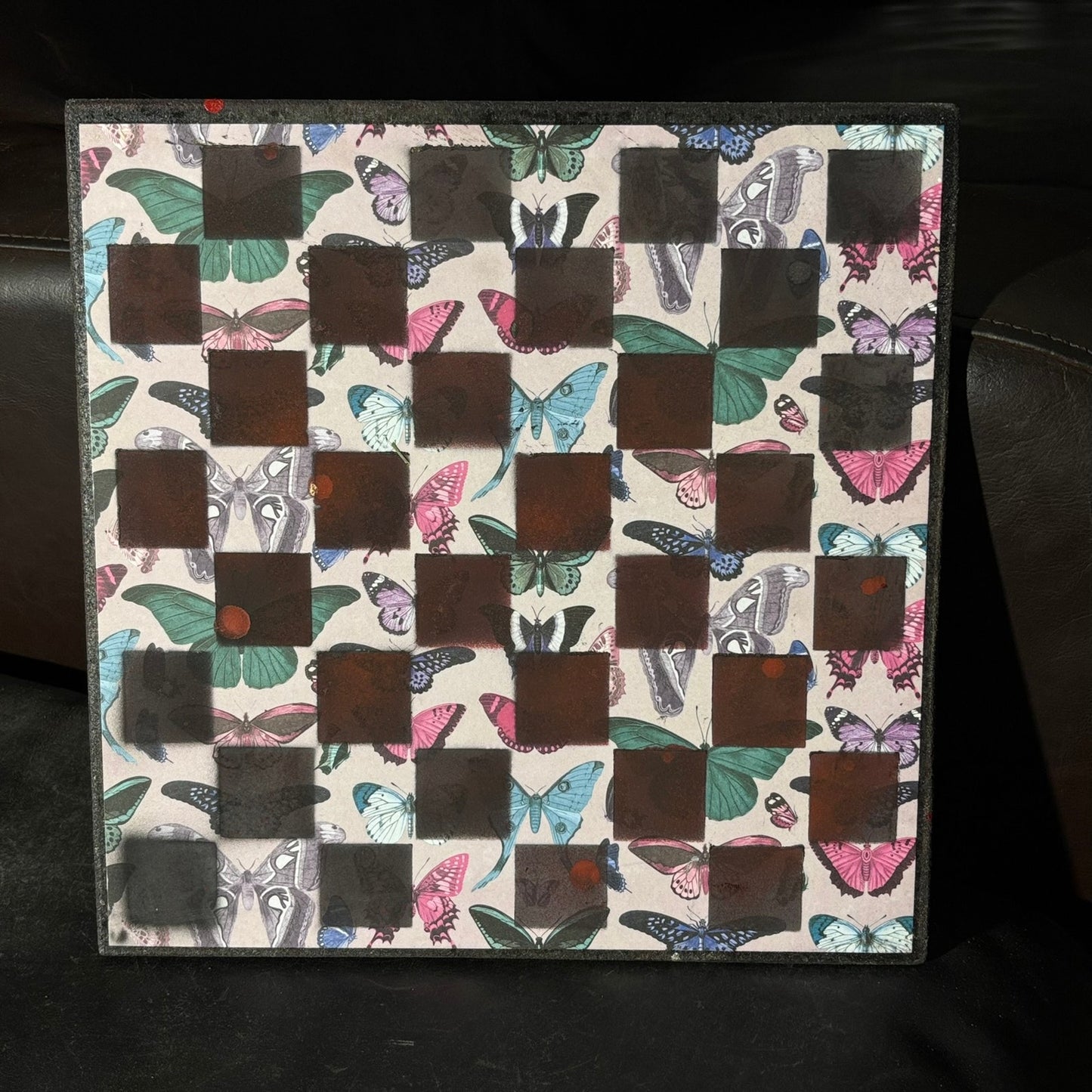 Colorful Butterflies - Scrapbook Chess Board