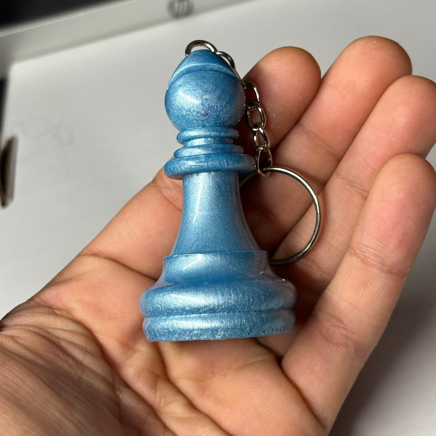 Artistic Blue - Handmade Resin Keychain - Large Edition