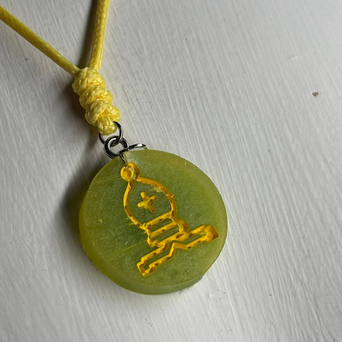 Banana Green Bishop - Handmade Resin Chess Necklace