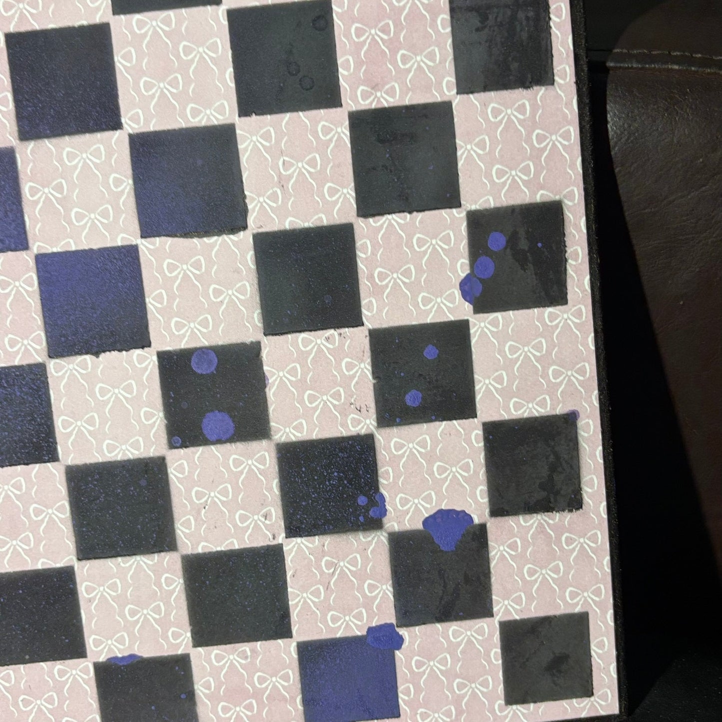 Pink Bows - Scrapbook Chess Board