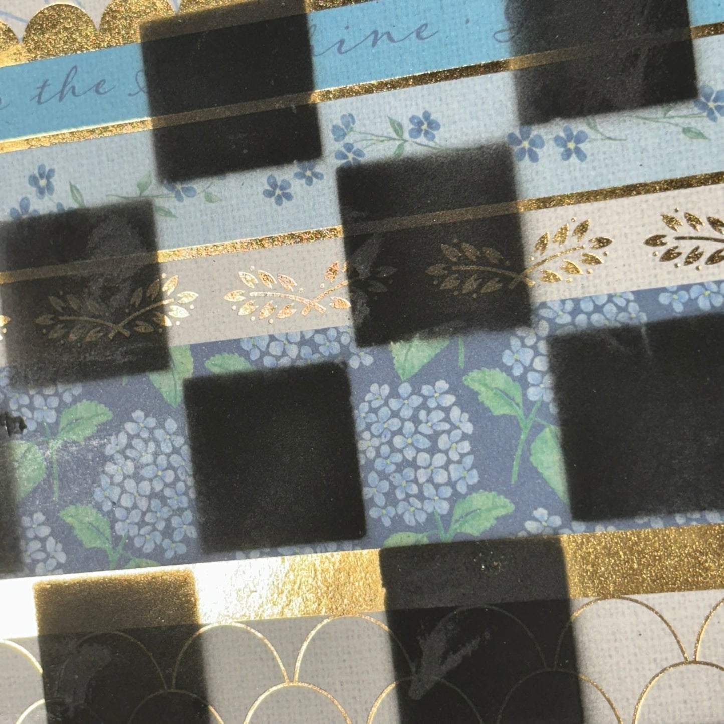 Golden Lining Blue - Scrapbook Chess Board