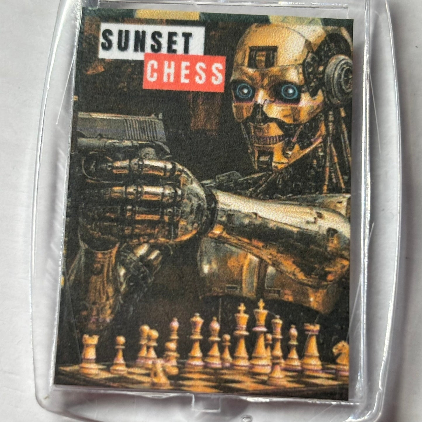 Angry Robot - Chess  Photo Keychain
