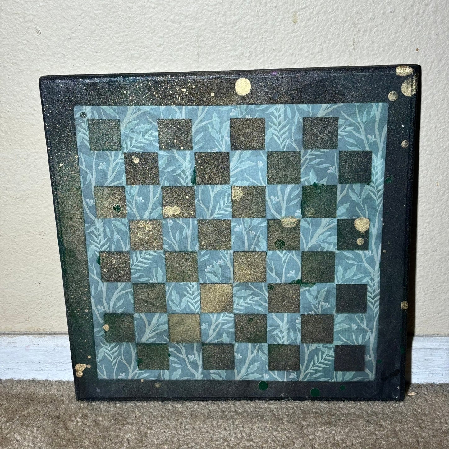 Golden Blue/Green - Scrapbook Chess Board