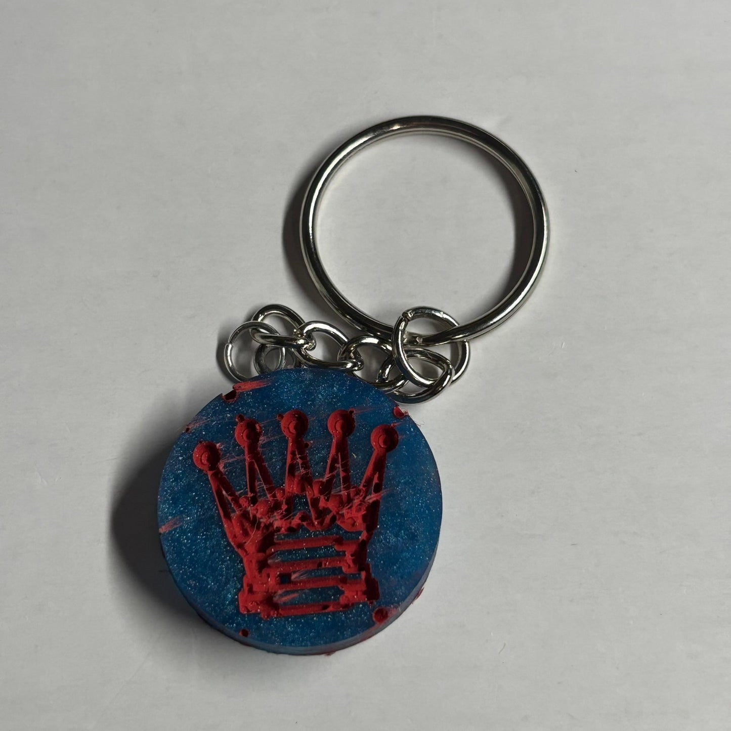 Blue Red King - Handmade Resin Keychain