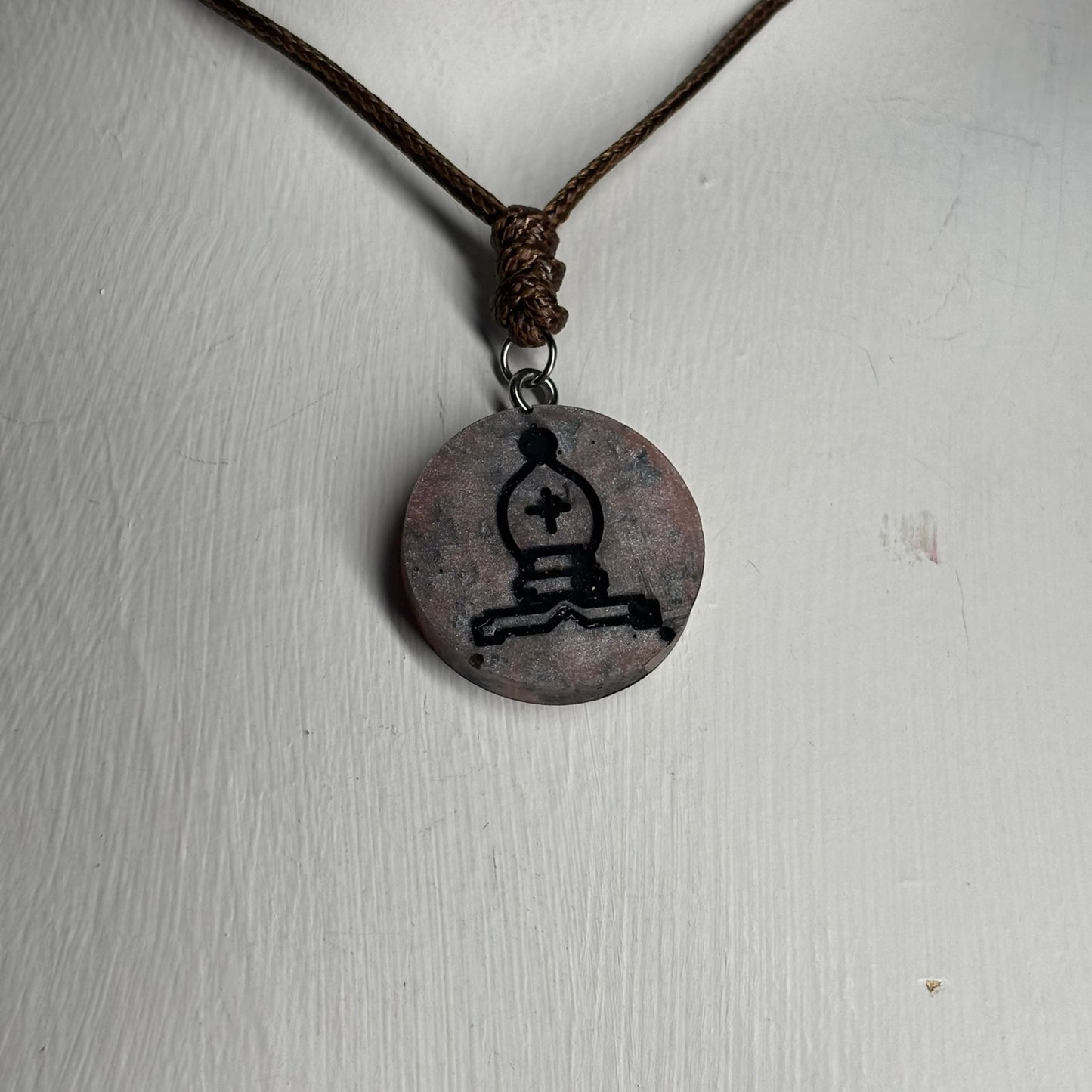 Luxury Bishop - Handmade Resin Chess Necklace