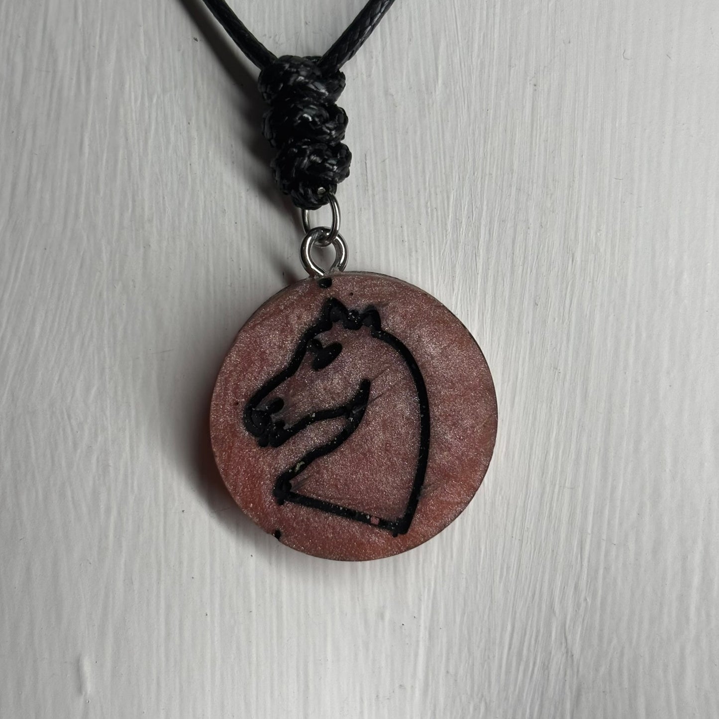 Rustic Knight - Handmade Resin Chess Necklace