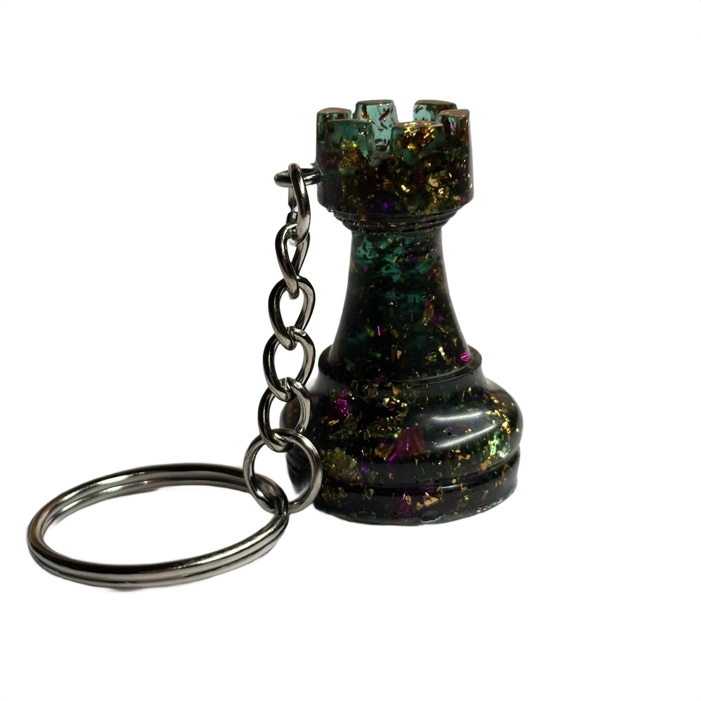 Green Forest Royal Rook - Handmade Resin Keychain