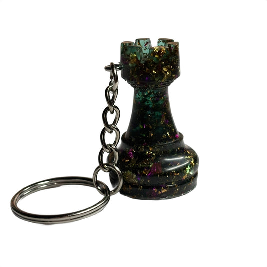 Green Forest Royal Rook - Handmade Resin Keychain