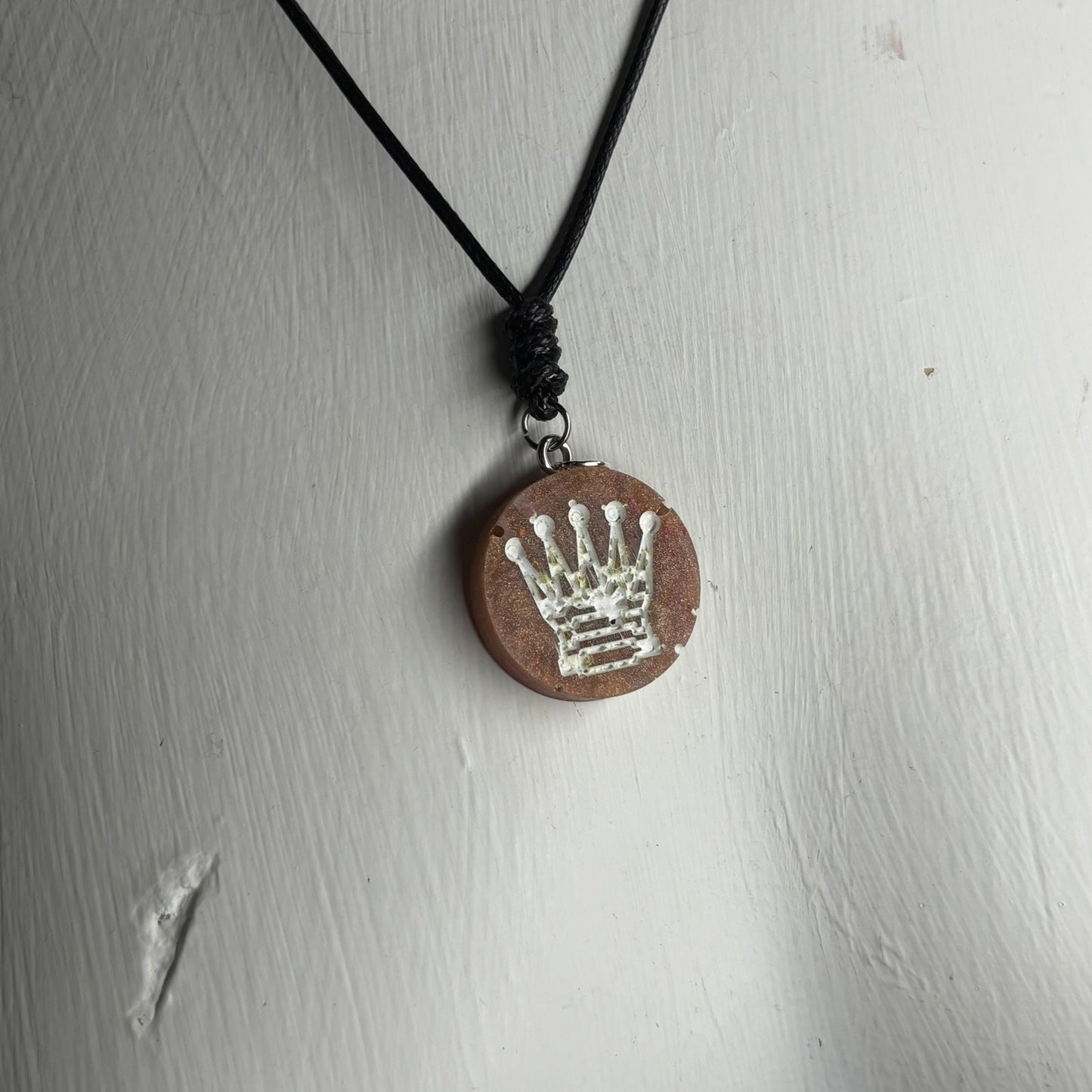 Yellow Sunshine Queen - Handmade Resin Chess Necklace