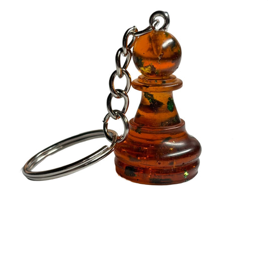 Ember Colored Pawn - Handmade Resin Keychain