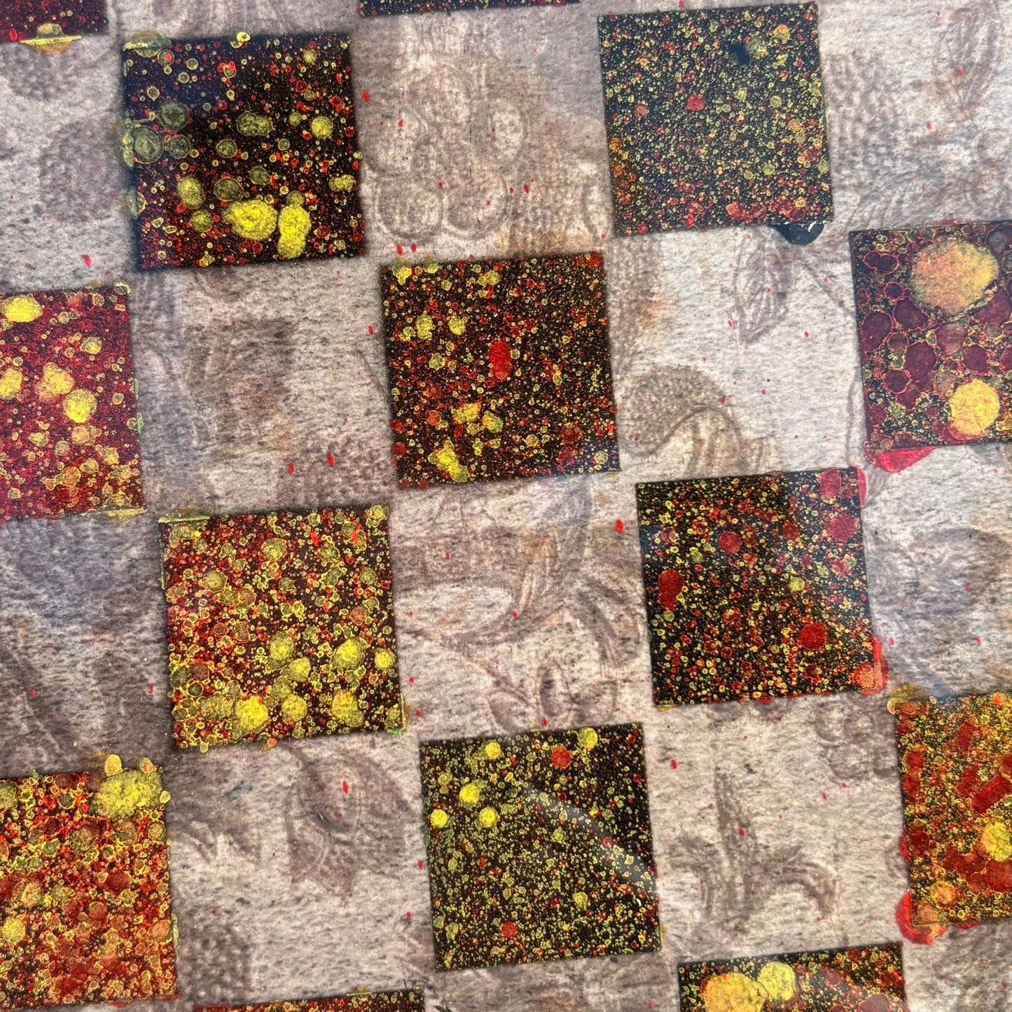 Vintage Burnt Lava - Resin Coated Chess Board