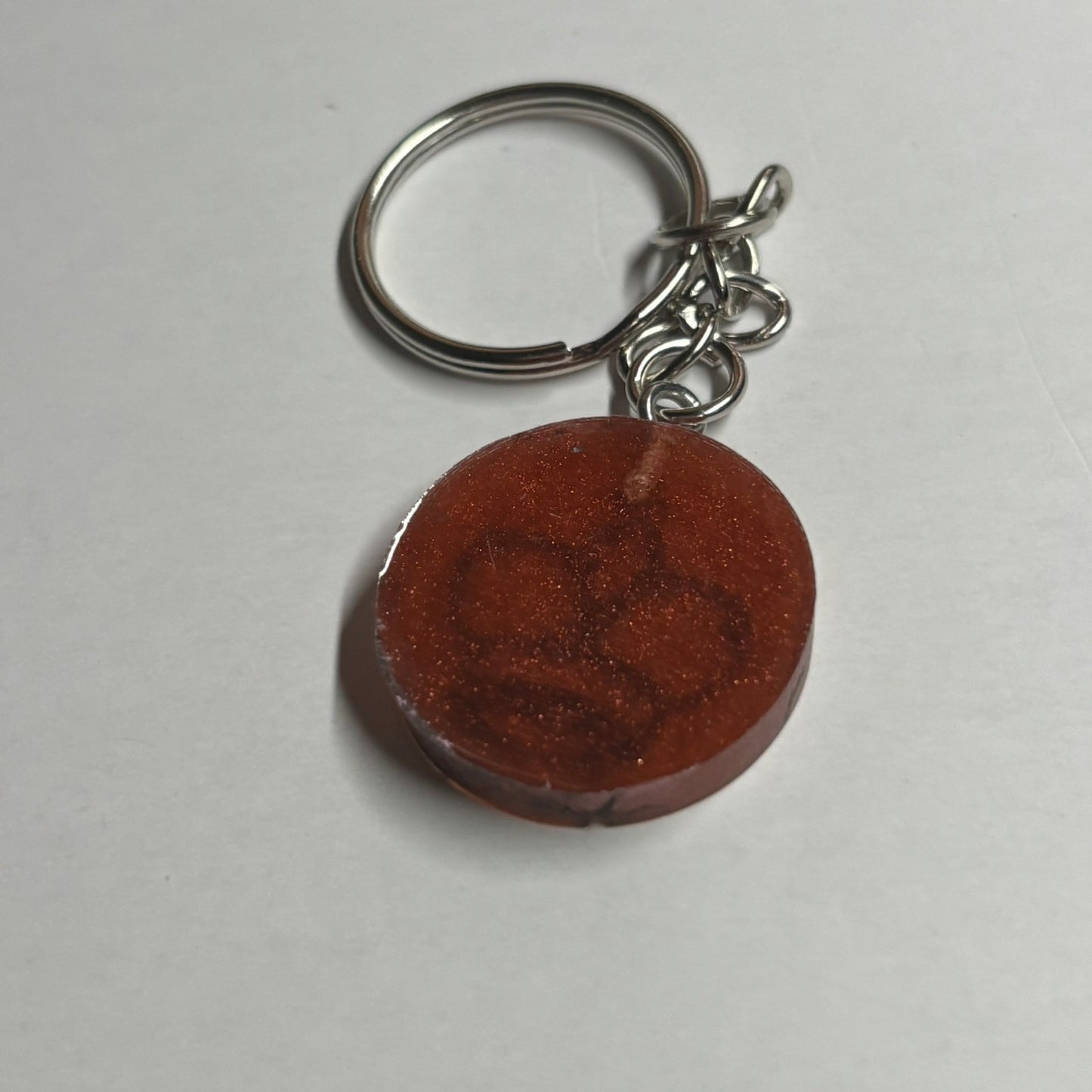 Ember Red King - Handmade Resin Keychain - Flat Edition