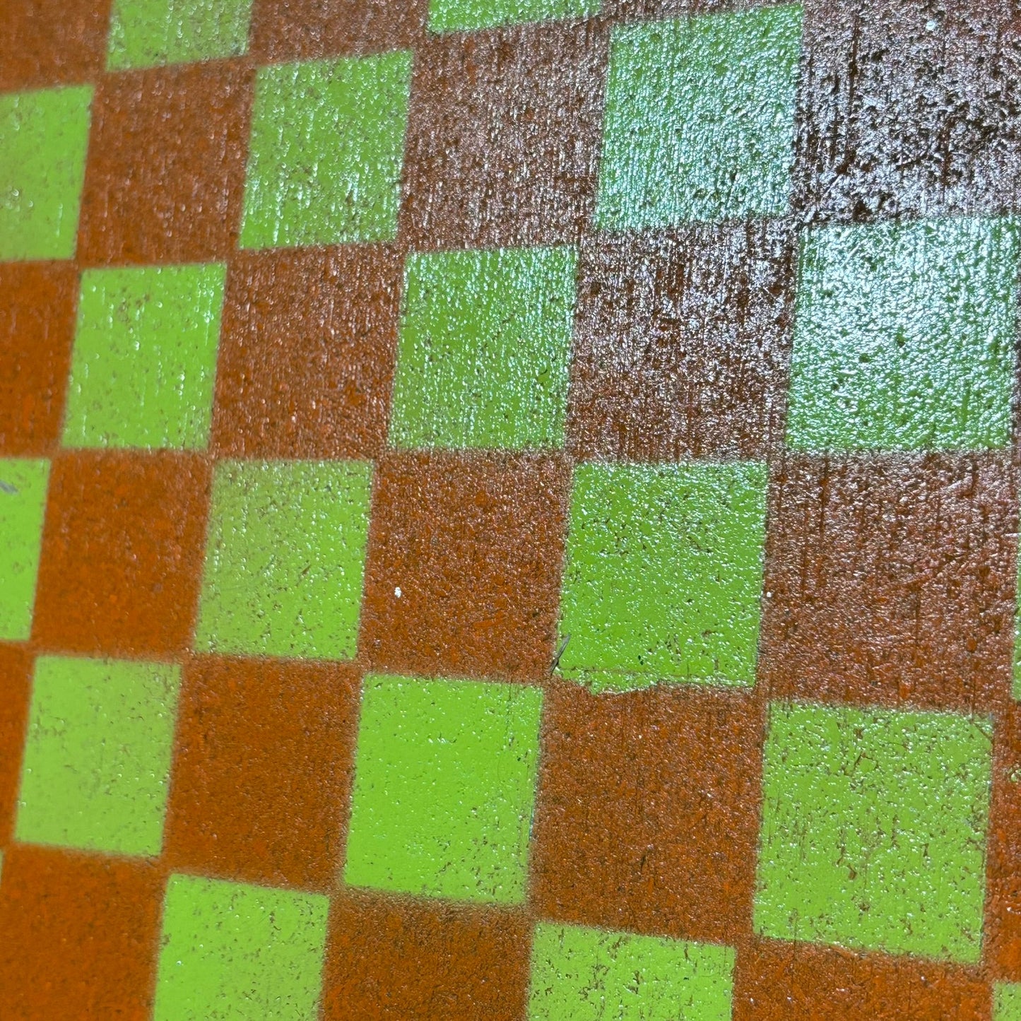 Green & Orange - Painted Chess Board