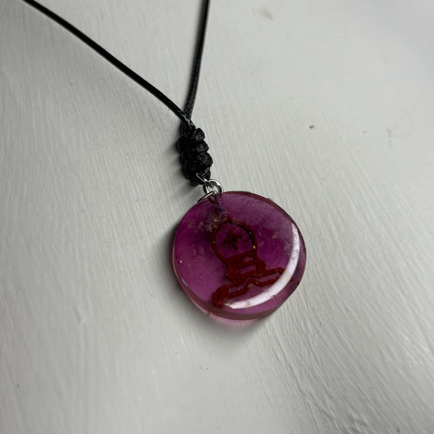 Translucent Bishop - Handmade Resin Chess Necklace