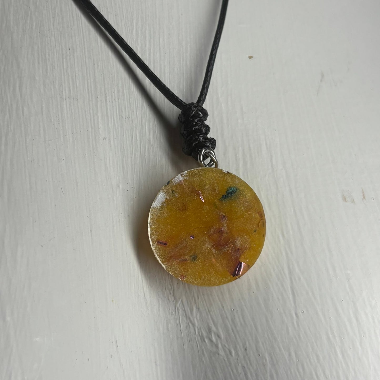 Yellow Crystal Pawn - Handmade Resin Chess Necklace