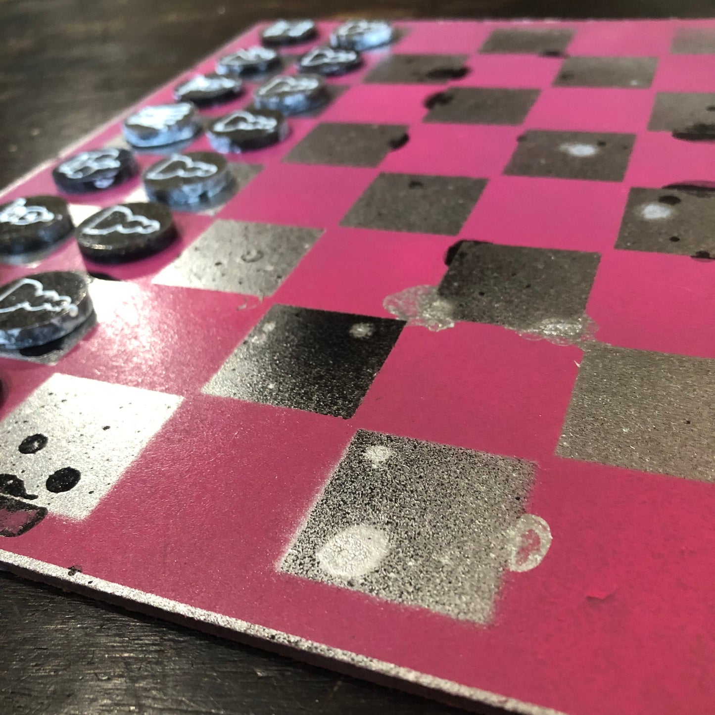 Chrome Fade Pink - Painted Chess Set