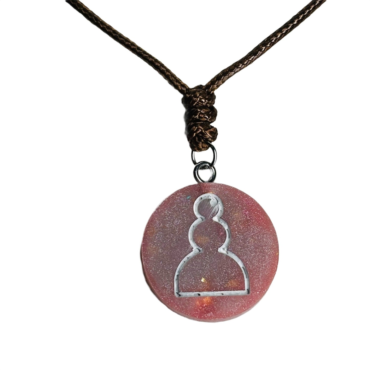 Dusty Pink Pawn - Handmade Resin Chess Necklace