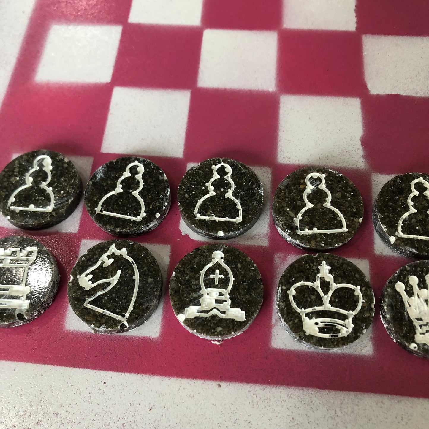 Simple Pink - Painted Chess Set