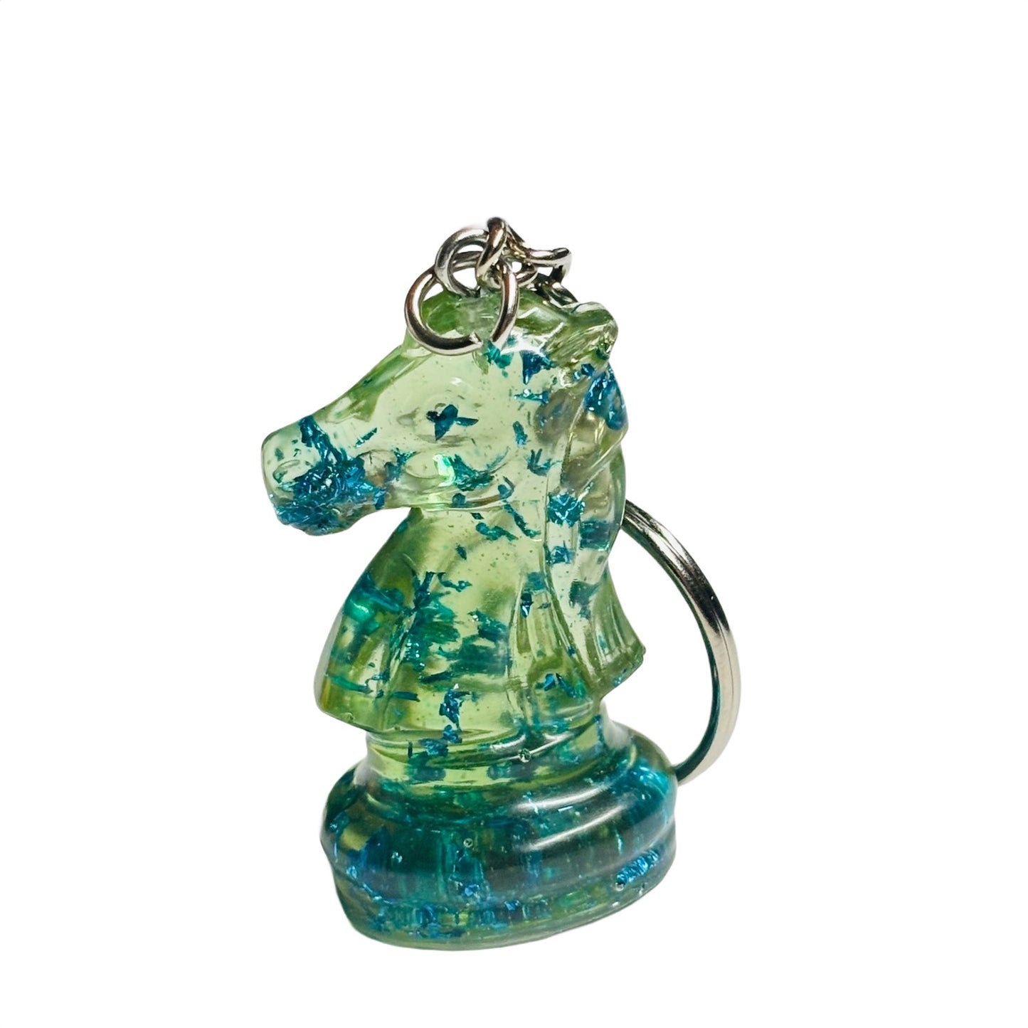 Green Sparkled Knight - Handmade Resin Keychain