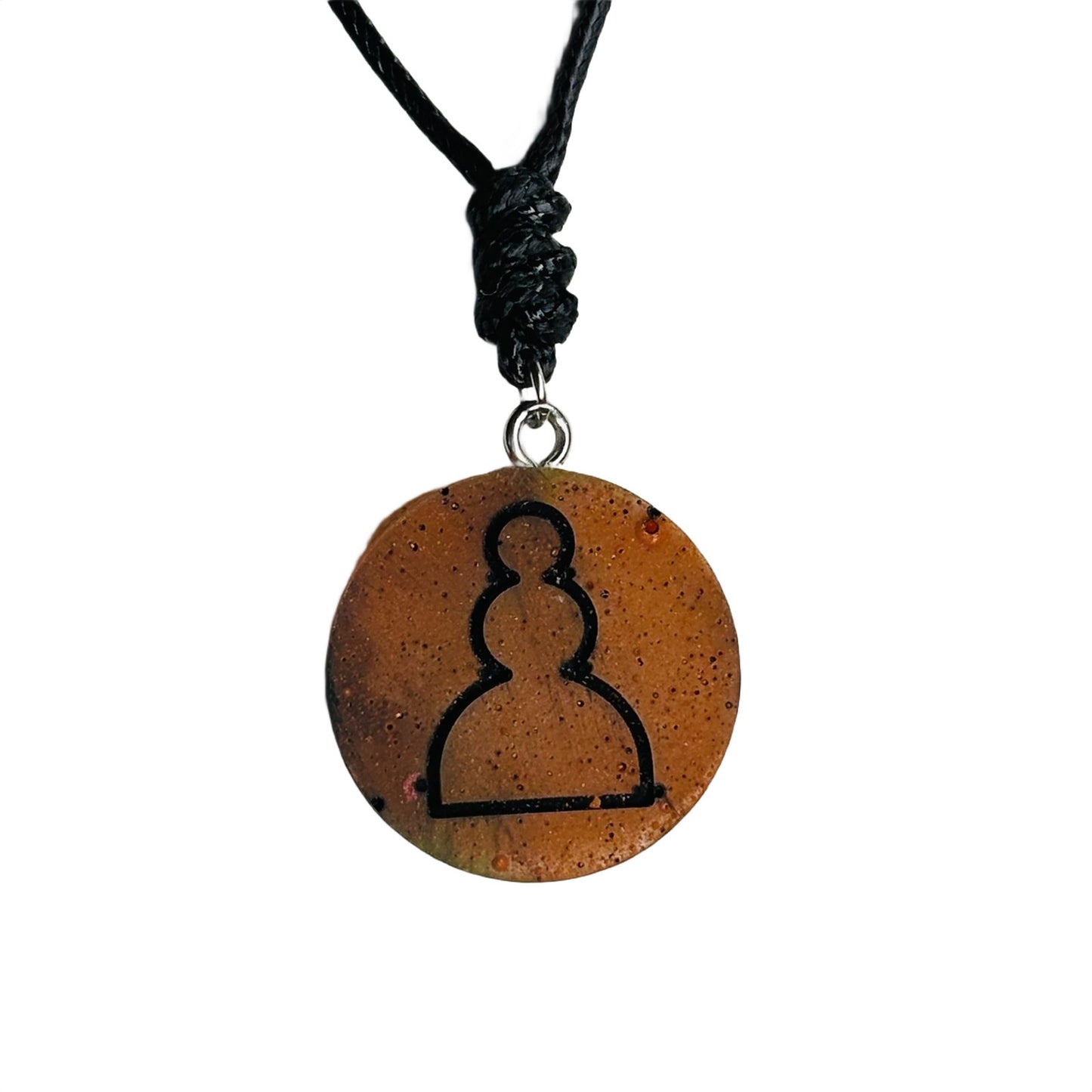 Orange Pawn - Handmade Resin Chess Necklace