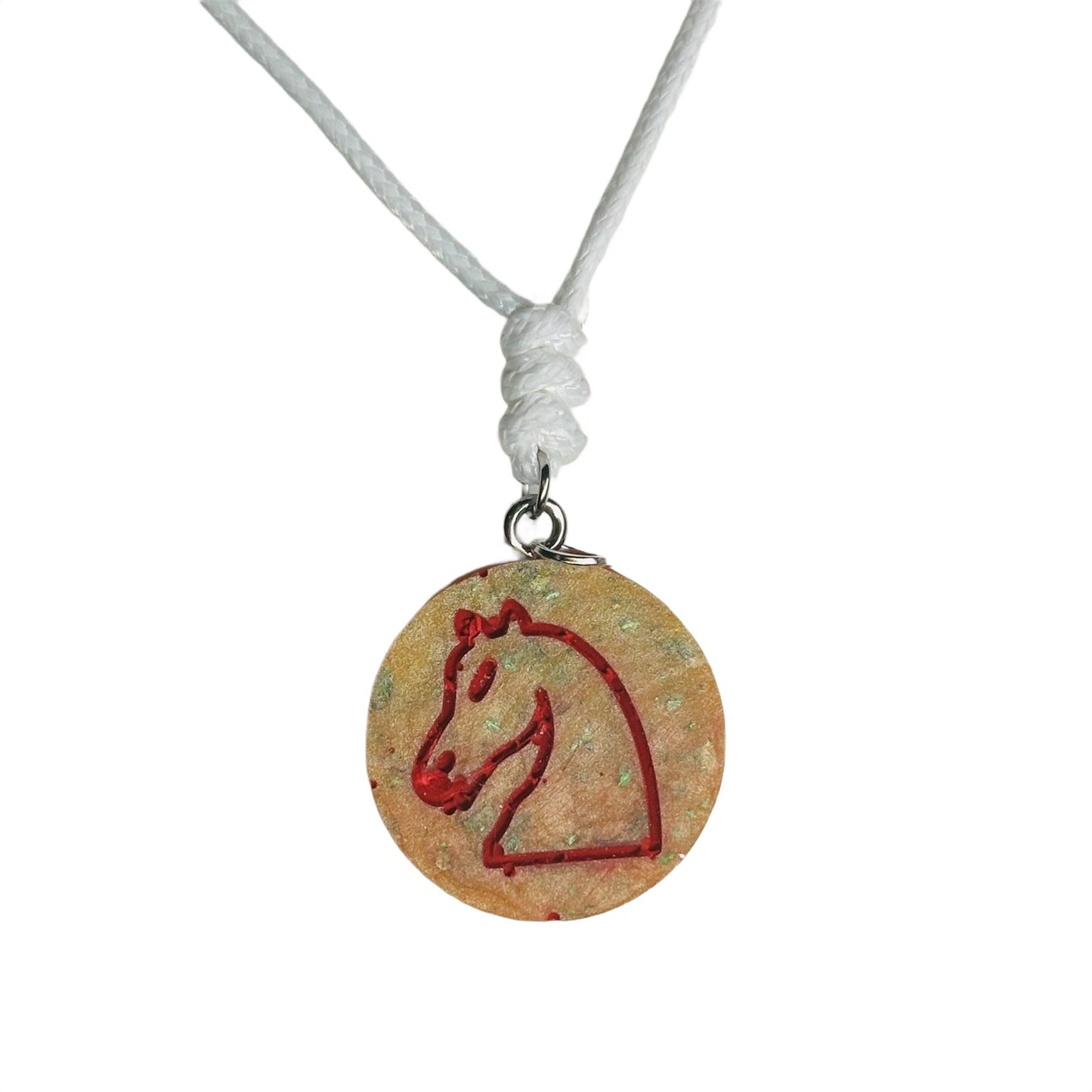 Vintage Knight - Handmade Resin Chess Necklace