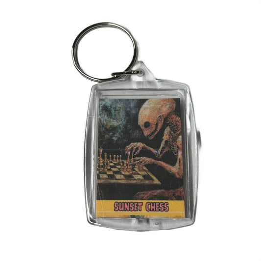 Alien Games - Sunset Chess Photo Keychain